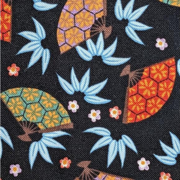 8 Yds Vintage Quilting Cotton Fabric FABRIC INNOVATIONS Japanese KIMONOS 407 Fan